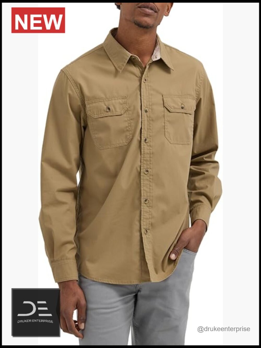 Long Sleeve Classic Woven Shirt Relaxed Fit Button Down